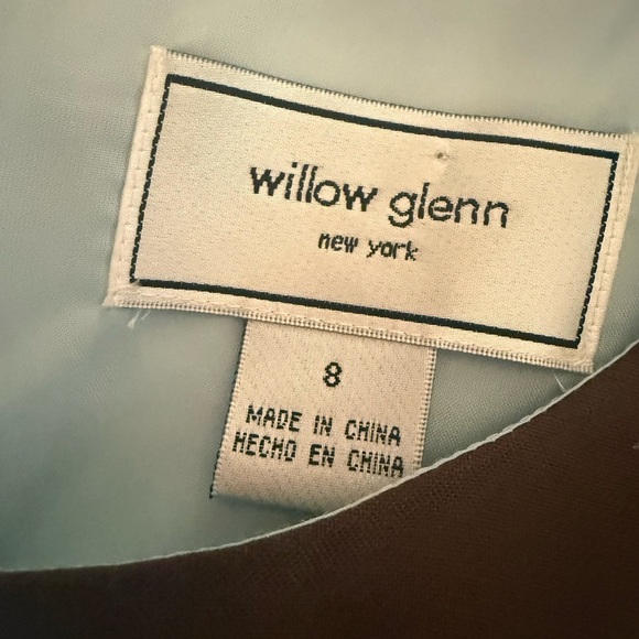 Willow Glenn Shift Dress Size 8 Blue Brown Linen - Picture 4 of 8